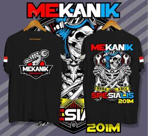 KAOS TSHIRT BAJU DISTRO MEKANIK INDONESIA BLACK
