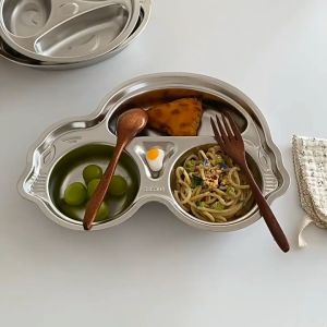 PDM Premium 304 Stainless Steel Cartoon Plate Aeroplane Plate Bus Plate Bear Plate Hippo Plate