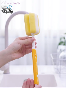 🇸🇬 Kitchen Retractable Bottle Brush/Extendable Bottle Brush/Washing Dense Sponge/Clean Dead-Corners Easily
