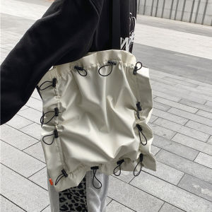 Phong Cách Đường Phố Túi Đeo Vai Đơn Dung Tích Lớn Thoải Mái Thời Trang Sành Điệu Ba Lô Chất Liệu Nylon Phong Cách Hàn Quốc Túi Xách Giải Trí Màu Tinh Khiết