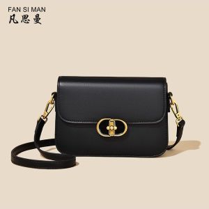 Fashionable Versatile Small Square Bag Luxury Womens Shoulder Crossbody Bag Elegant Commuting Style Lock Buckle PU Leather