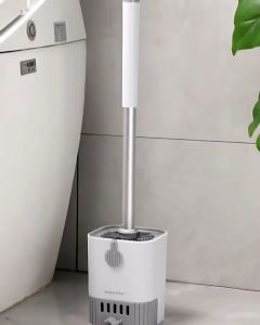 Joybos Silicone Toilet Brush Toilet Cleaner Brush Household Wall Mounted Toilet Scrubber Without Drilling with Holder Set