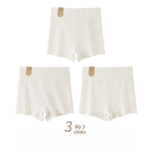 MiiOW | Quần an toàn bằng cotton nguyên chất cho nữ Quần lót lưng cao kháng khuẩn Quần đùi cạp vừa chống ánh sáng mùa hè 2024