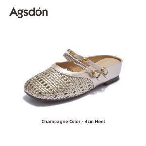Agsdon | Slip-On Half Sandals Womens Mary Jane Closed-Toe Shoes
