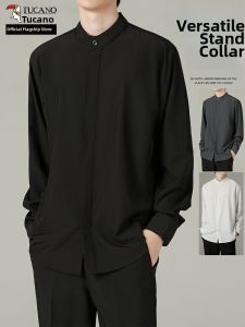 TUCANO | Mandarin Style Mens Shirt Black