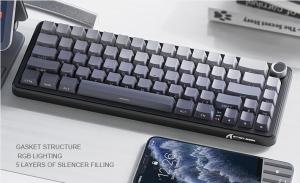 ATTACK SHARK | Attack Shark X66 RGB Wireless Mechanical Keyboard Hot-swappable Metal Knobs Gaming Keyboard For FPS Win Ma