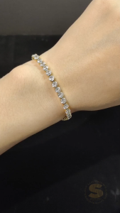 Sis Love Jewel Stainless Steel 18K Gold Plated Cubic Zirconia Tennis Bracelet Rantai Tangan Women Fashion Jewelry Chain B042
