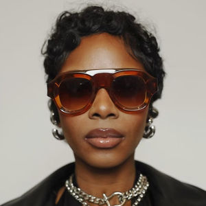 (Bros Woo)Western Retro Style Oversized Sunglasses Women/Men Aviator Frame Sun Glasses