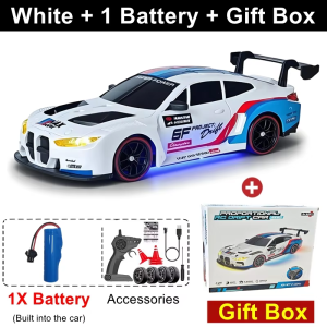 Oike 4WD 2.4G Radio Remote Control RC Car 4X4 Drift Racing Truck with LED Light 20KM/h High Speed Vehicle Drive Model Toy Gift
