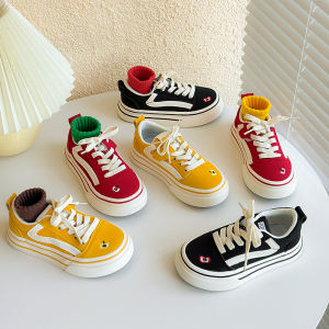 Apple Embroidered Canvas Shoes Casual Indoor Shoes for Children Spring Autumn Korean Style Boys Girls Toddler Nursery Shoes