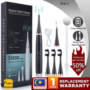 Dental Tartar Remover Toothbrush Electric 2 In 1 Electric Ultrasonic Dental Scaler Toothbrush Cleaner Ultrasonic Teeth Cleaner Teeth Whitening Teeth Scaler 电动牙刷