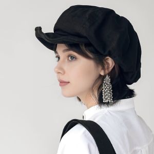 Retro Beret Caps French Style Beret for Women Vintage Painters Beret Solid Color Hat for Outdoor Fishing Camping 54-60cm