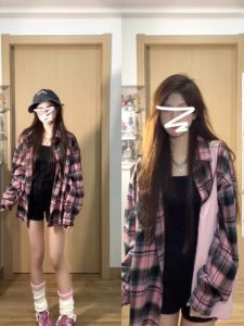 Plaid American Casual Long Sleeve Top