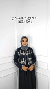 Outer Brukat Wanita Kondangan Amanda Outer Brukat BO Luaran Baju Wanita Kekinian Korean Style Hitam