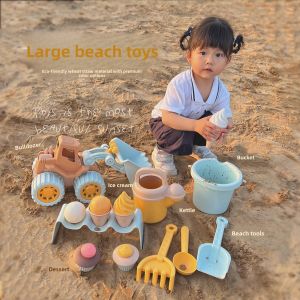 JIFANPAUL | Beach Toy Set with Sand Shovel Dump Truck Excavator and Ice Cream Sand Mold