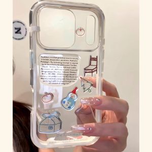 Adorable Snowman Sausage Dog DIY Sticker Phone Case for Apple 17 pro Max 17 pro 17 New 16 pro 15 Two-In-One 16 Full Cover Protective Shell