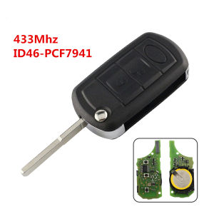 3 Button Flip Remote Control For Range Rover Sport LR3 Land Discovery 315Mhz 433MHz ID46 PCF7941 Chip Folding Remote Car Key Fob
