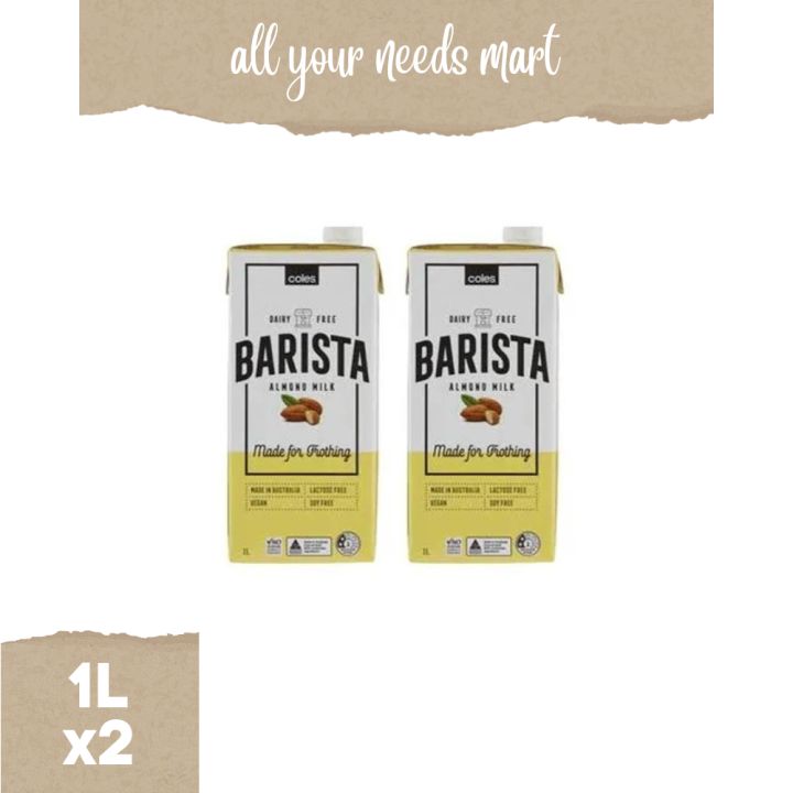 Coles ♡ Dairy Free Barista Almond Milk 1L x2 Lazada PH