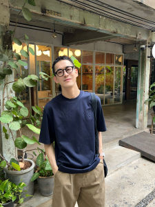 Nick Tian Mens Casual Loose Short Sleeve T-shirt Relief Heart Design Creative Fun Print Summer Youth Fashion round Neck