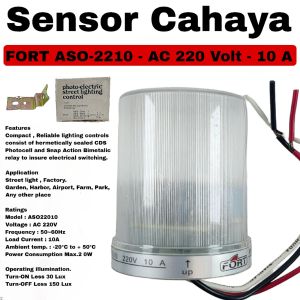 Sensor Cahaya FORT ASO-2210 AC 220 Volt 10A Photo Electronic Sensor