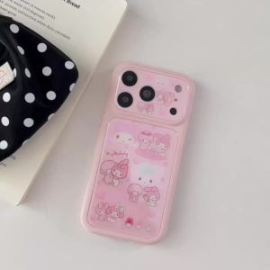 Sanrio | Cute Pink Melody Lens Protective Phone Case For iphone 17 16 15 Pro Max 17 Gloss Acrylic Matte Shockproof Bumper Hard Back Cover