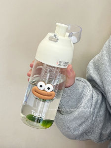 Large Capacity Glass Water Cup 2024 New Portable Drinking Straw Cup High Aesthetic Value Heat Resistant for Women with Tea Separator