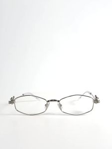 Evil Pet | Silver Polygon Ladies Jewelry Collection Blue Light Blocking Prescription Glasses Titanium Frame