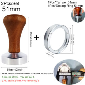2 cái/bộ máy nén espresso 51/53/58mm với vòng định lượng cà phê cà phê tampers định lượng Phễu