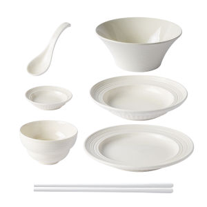 Suncha | Underglaze French Creamy Glaze Ribbed Dinnerware Set