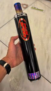 SILINCER ONLY Knalpot Ninja 2 Tak R RR SS KIS M Almu Hitam Emblem Merah Moncong Biru WINSPEED