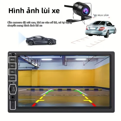 Đầu CD Xe Hơi QueenDer 2DIN Màn Hình Cảm Ứng HD 7 Inch Máy Nghe Nhạc MP5 Tích Hợp Camera Lùi Hỗ Trợ USB Thẻ SD Radio FM Thiết Kế Double Din Hệ Thống Giải Trí Trên Xe Hơi