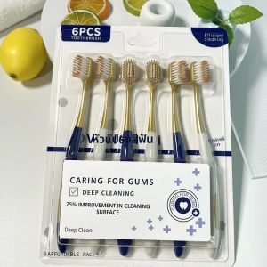 แปรงสีฟันแบบเดียวกันของแซมขนแปรงขนนุ่มสำหรับครอบครัวผู้ใหญ่6แพ็คขนกว้างสำหรับเดินทางที่บ้านโรงแรม