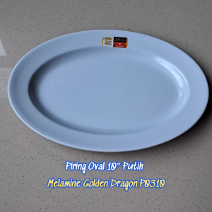 Piring Oval 10" Melamine - Golden Dragon P0310