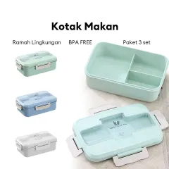 Lunch Box Set / Kotak Bekal Makan Jerami Gandum / Kotak Makan