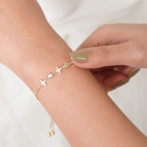 Mikana Gold Plated Mikune Slider Bracelet for woman prom party star cross gift for girlfriend