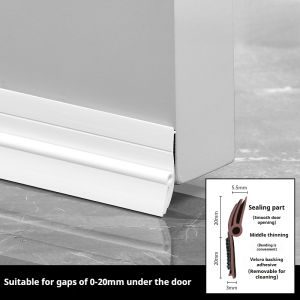 1Pc PVC Self-adhesive Removable Under Door Weatherstrip Triple WindProof Cold Proof Wear-resistant Door Bottom Seal Strip