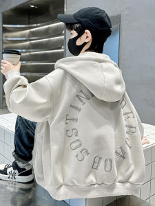 Cool Boys Spring Autumn Baseball Jacket for Kids Trendy Streetwear Style Hooded Zipper Closure Casual Outerwear for Boys