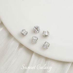 Genuine Gold Plated Copper Spacer Beads Zirconia Diamond Handmade Bracelet Necklace Stringing Material Jewelry Accessories