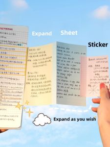Deli Expandable Sticky Notes Page Paper Classroom Practical Notebook Reading Foldable Pages Student Book Correction Sticker Paper