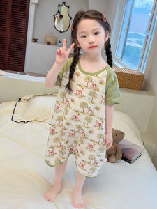 Lightweight Cotton Pajamas Summer Home Clothes for Boys And Girls Breathable Kimono Style Sleepwear Korean Style Childrens Clothing