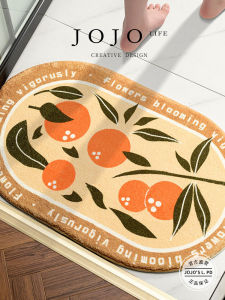 JOJOS L. PD. Outdoor Entrance Mat Water Absorbent Bathroom Mat Anti-Slip Mat Rectangular Elliptical Polyester Fiber Plant Floral Pattern