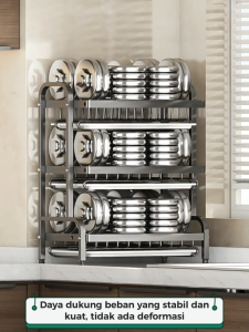 E-TIFE Rak Piring Dapur Penyimpanan Rak Pengering Piring Rak Piring dan Mangkuk