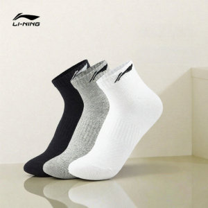 Li-Ning | Bộ 3 Đôi Vớ Kháng Khuẩn Thấm Mồ Hôi Thoáng Khí Chống Sốc
