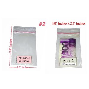 Zippy Ziplock Seal It Bags- 100 pcs per pack (Size #0 to #12)