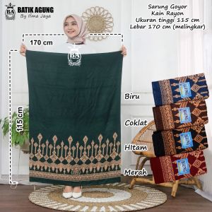 Sarung Batik Rayon/Goyor Print Motif Pagar Alam 3 | Serian | Remaja | Sarung Santri Putri