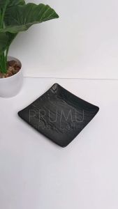 PRUMU Melamine Stone Piring Kotak 6 inch - Piring Kecil - Piring Saji - Piring Cafe - Piring Dessert - Piring Persegi - Piring Segi Empat - Golden Dragon P6906A