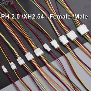 JCD PH2.0 XH2.54 Connector Extension Line Female Male 2/3/4/5/6 Pin Socket Battery Power Cord Connecting Wire With 15cm Cable