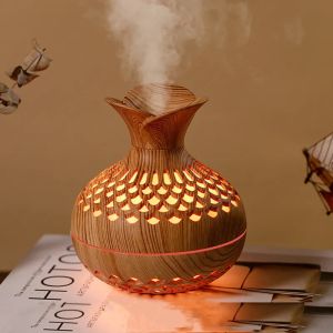 Wood Grain Humidifier 300ml USB Aroma Diffuser Atomizer Household Humidifier Moisturizing Instrument Office Humidifier，gift