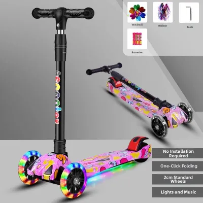 LIWAN | 3-in-1 Folding Scooter With Music and Lights 2-12 Years