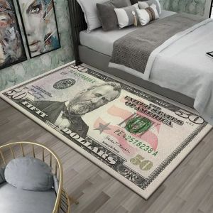 VIKAMA Creative Dollar Runner Carpet Washable Non-Slip Bedroom Bed Side Blanket Living Room Balcony Floor Mat Home Decoration